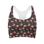Watercolor Flamingo Pattern Print Women's Sports Bra