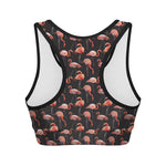 Watercolor Flamingo Pattern Print Women's Sports Bra