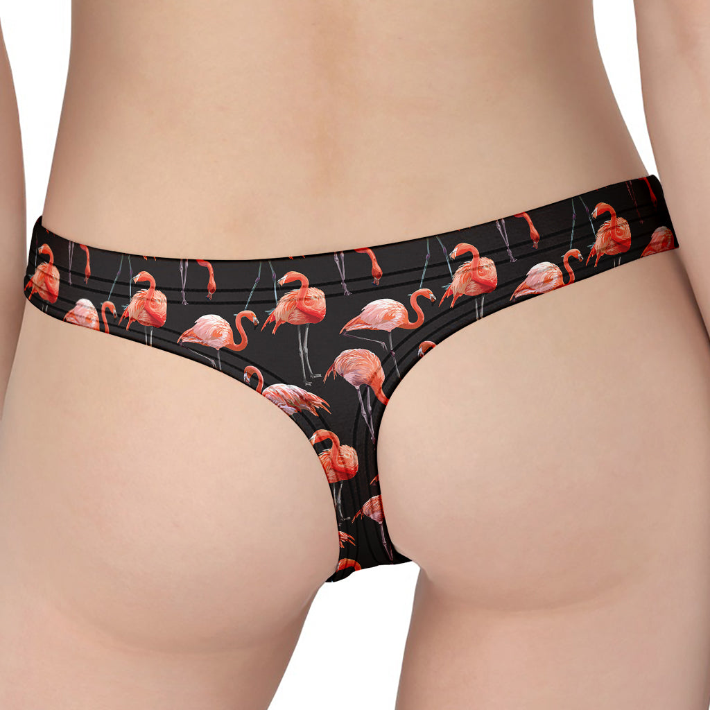 Watercolor Flamingo Pattern Print Women's Thong