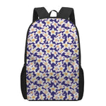 Watercolor Frangipani Flower Print 17 Inch Backpack
