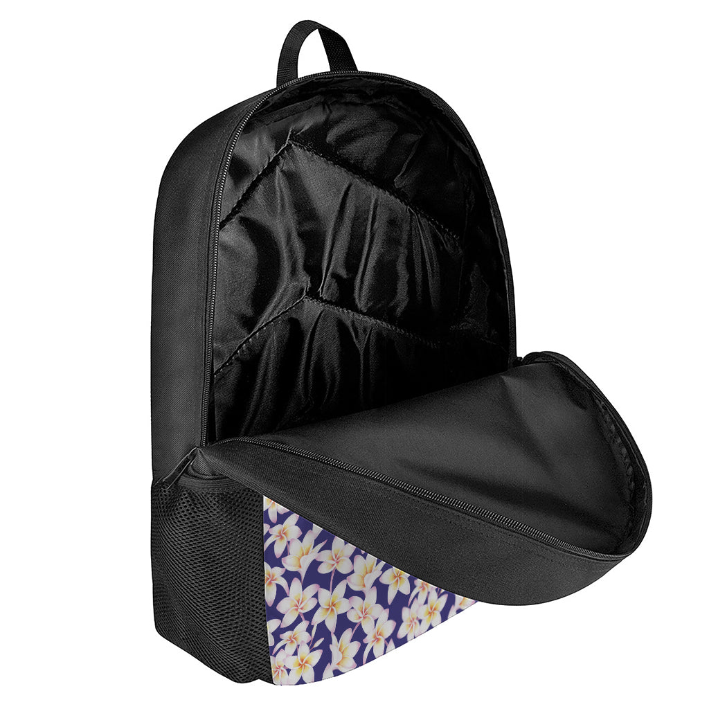 Watercolor Frangipani Flower Print 17 Inch Backpack