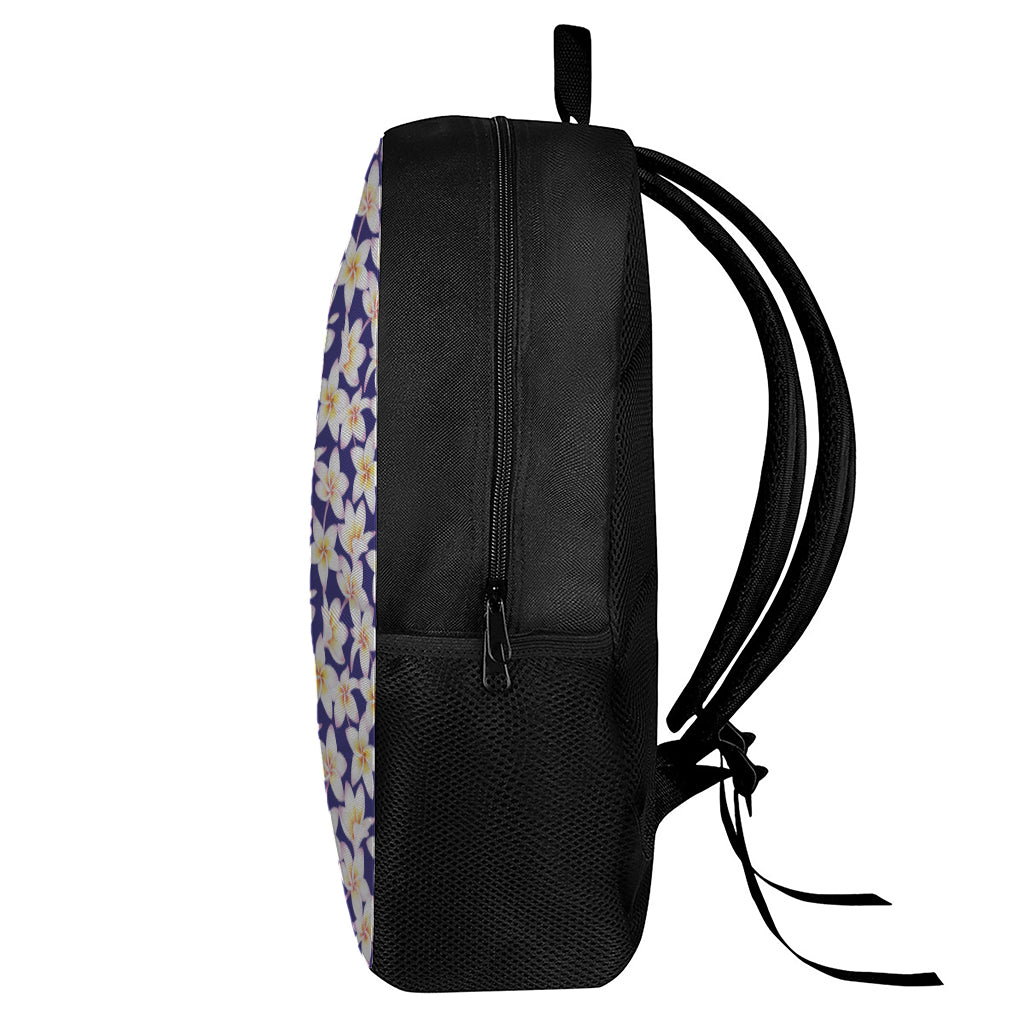 Watercolor Frangipani Flower Print 17 Inch Backpack