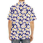 Watercolor Frangipani Flower Print Aloha Shirt