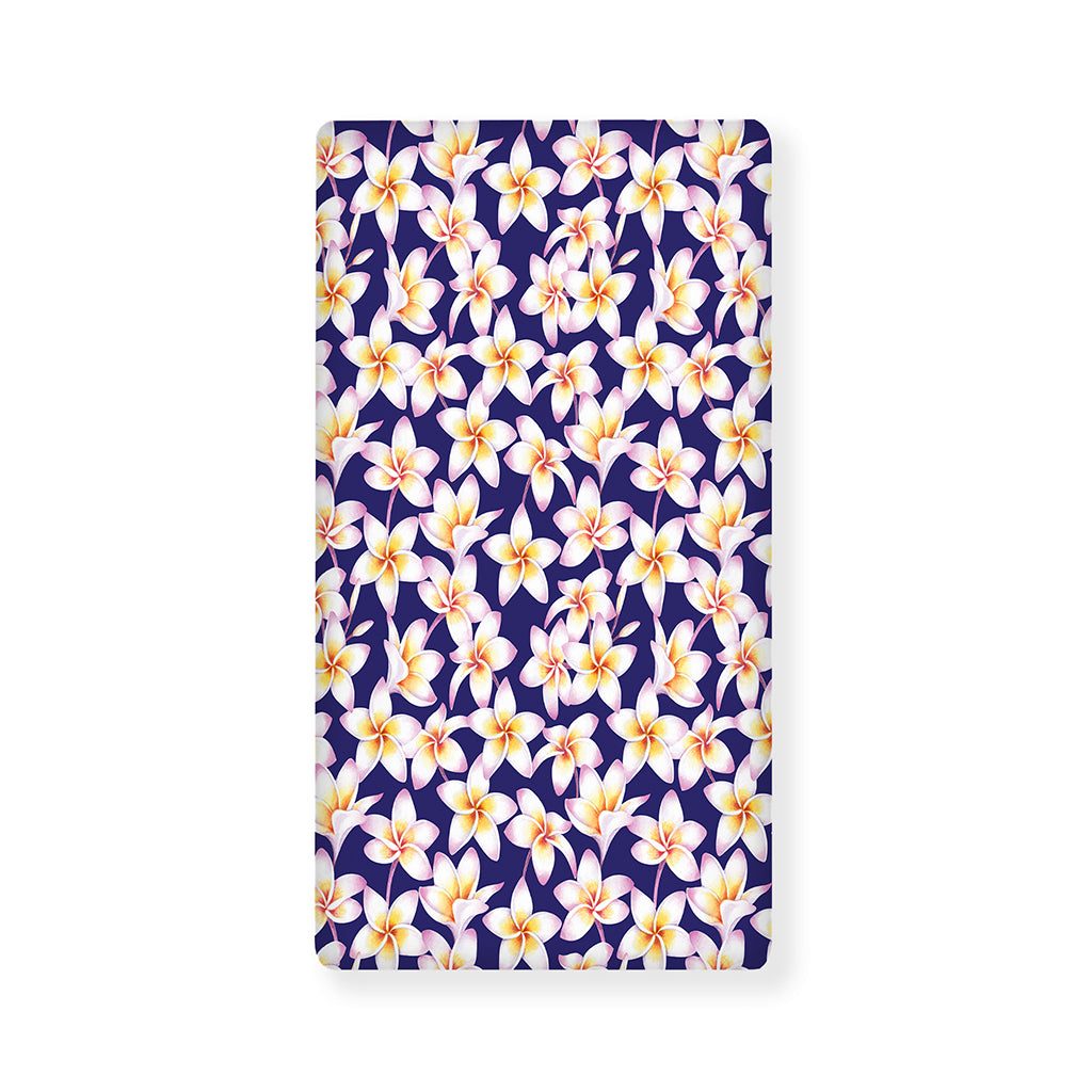 Watercolor Frangipani Flower Print Baby Crib Sheet
