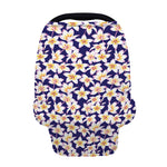 Watercolor Frangipani Flower Print Baby Seat Cover