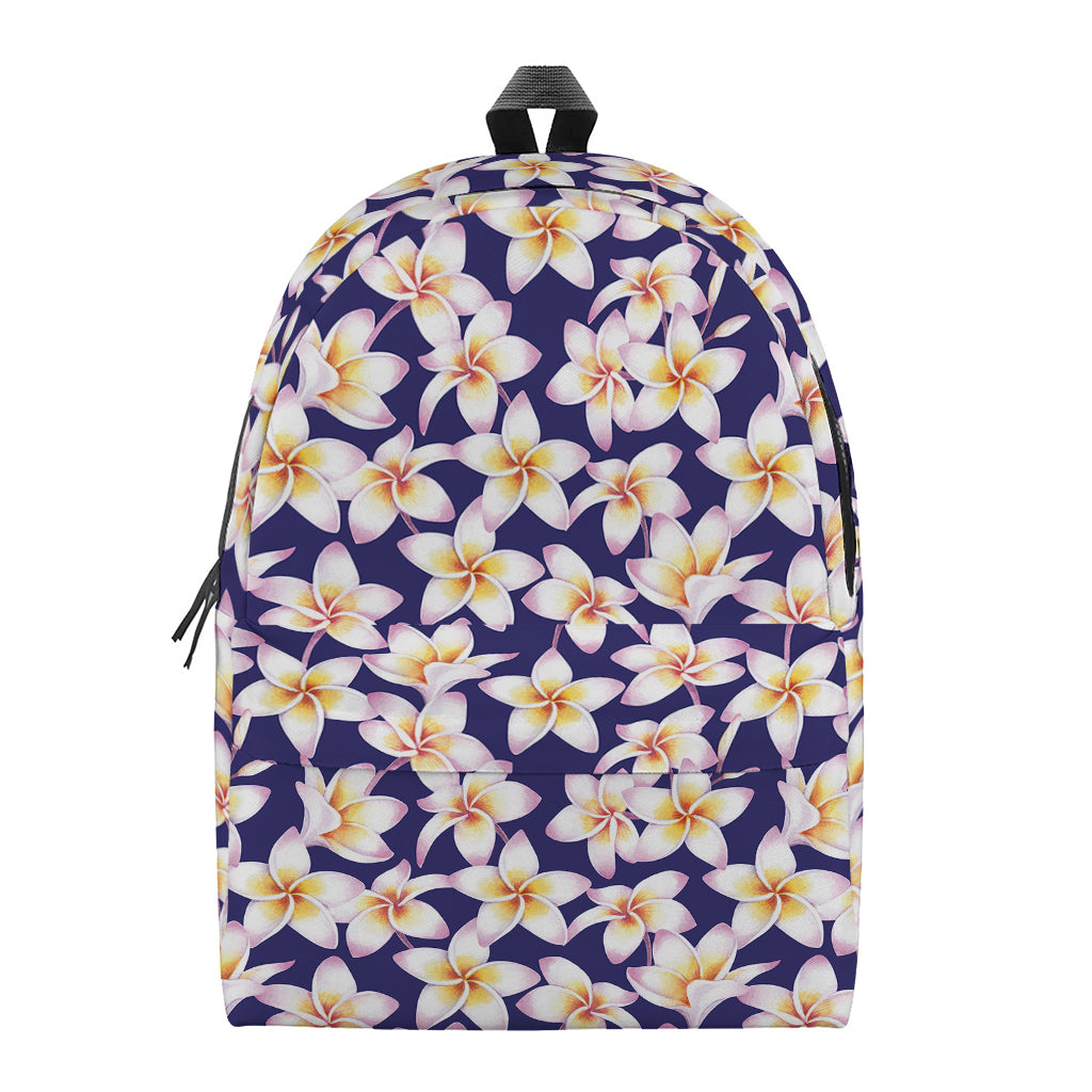 Watercolor Frangipani Flower Print Backpack