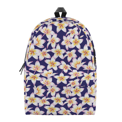 Watercolor Frangipani Flower Print Backpack