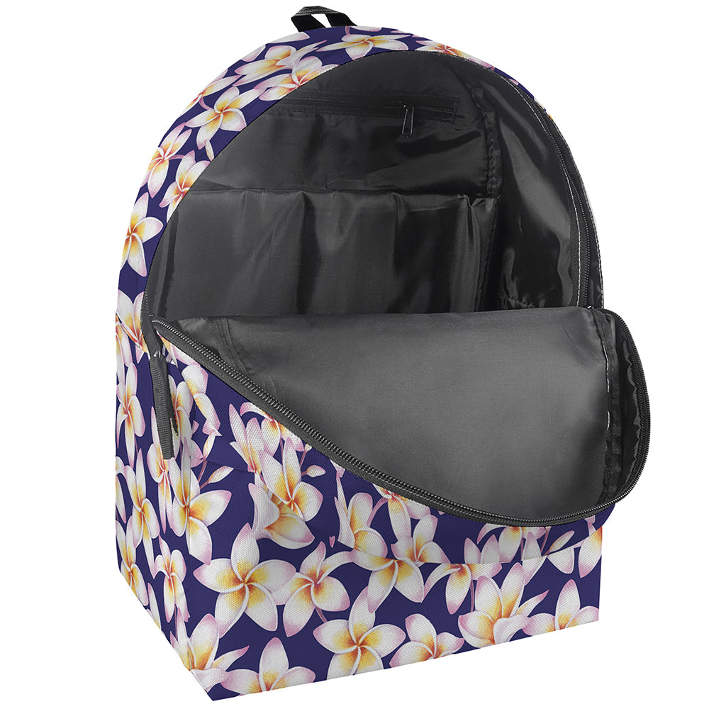Watercolor Frangipani Flower Print Backpack