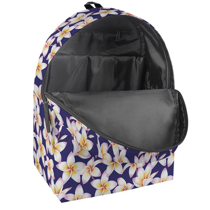 Watercolor Frangipani Flower Print Backpack