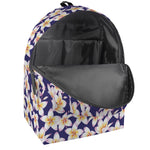Watercolor Frangipani Flower Print Backpack