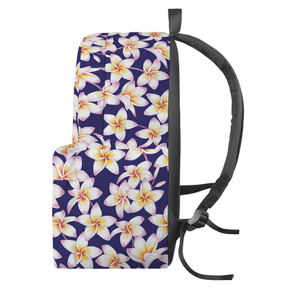 Watercolor Frangipani Flower Print Backpack