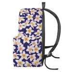 Watercolor Frangipani Flower Print Backpack