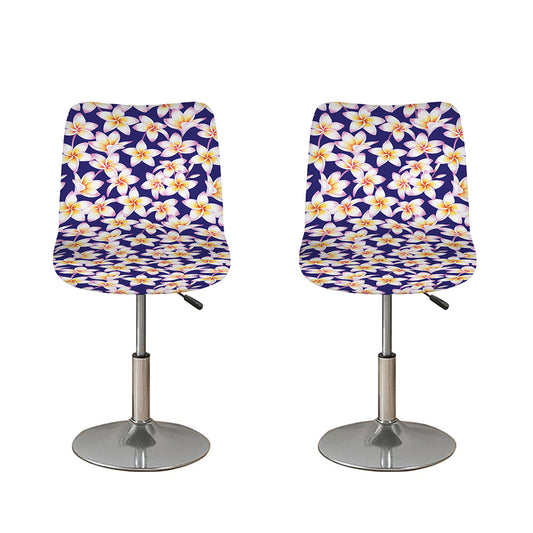 Watercolor Frangipani Flower Print Bar Stool Covers
