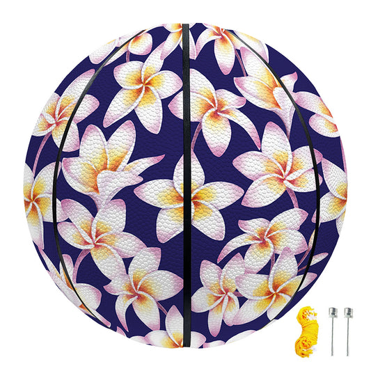 Watercolor Frangipani Flower Print Basketball