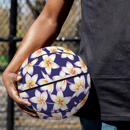 Watercolor Frangipani Flower Print Basketball