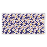 Watercolor Frangipani Flower Print Beach Towel