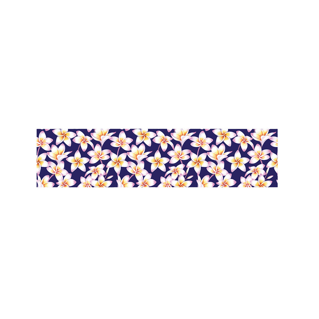 Watercolor Frangipani Flower Print Bed Runner