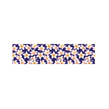 Watercolor Frangipani Flower Print Bed Runner