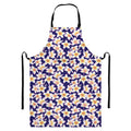 Watercolor Frangipani Flower Print Bib Apron With Pocket