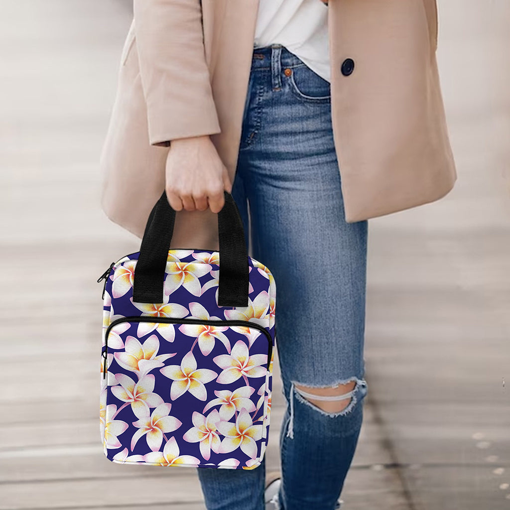 Watercolor Frangipani Flower Print Bible Tote Bag