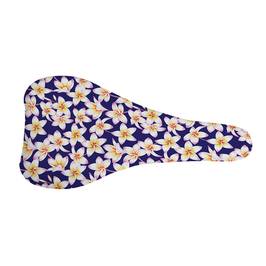 Watercolor Frangipani Flower Print Bicycle Seat Cover