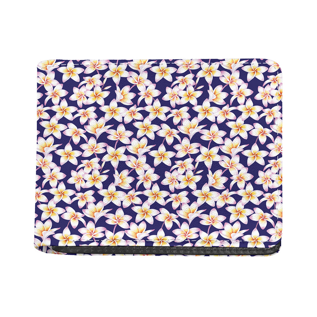 Watercolor Frangipani Flower Print Bifold Wallet