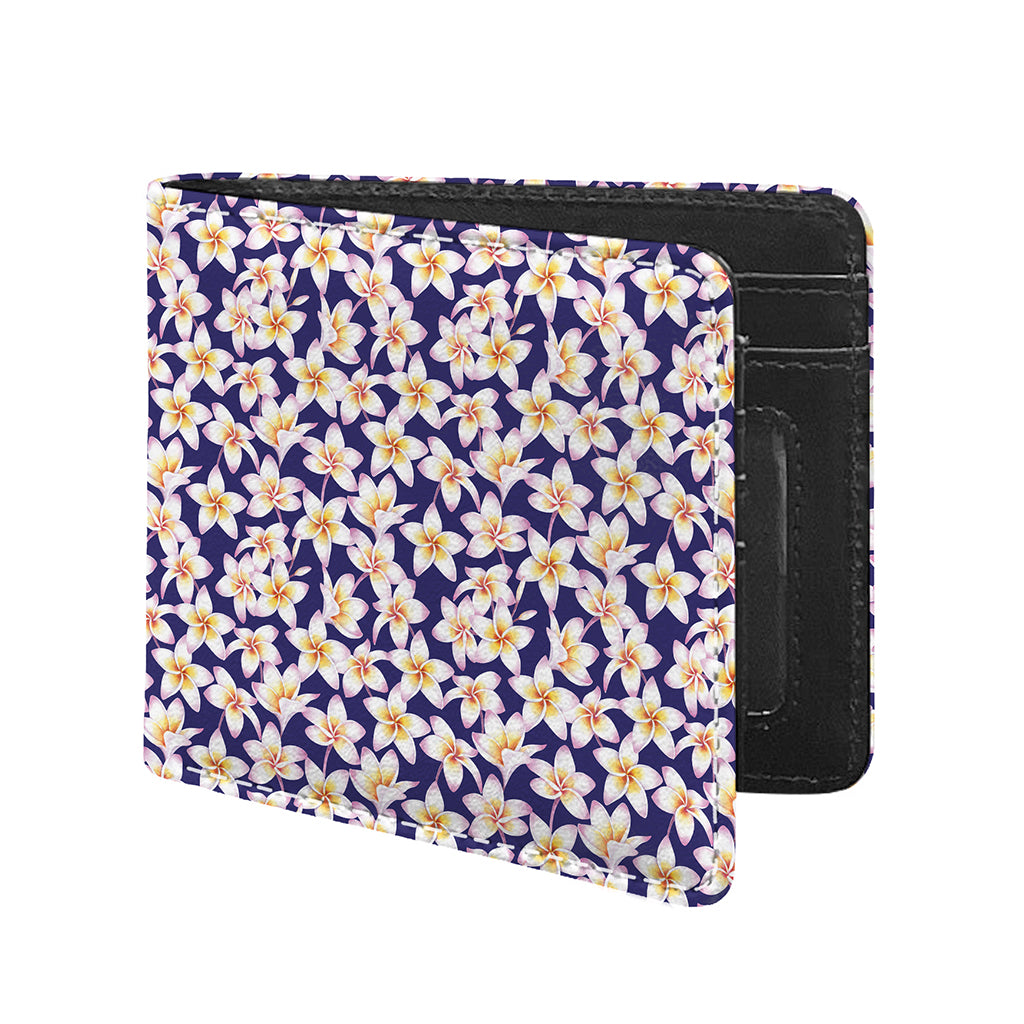 Watercolor Frangipani Flower Print Bifold Wallet