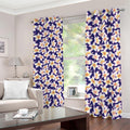 Watercolor Frangipani Flower Print Dimout Grommet Curtains