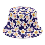 Watercolor Frangipani Flower Print Bucket Hat
