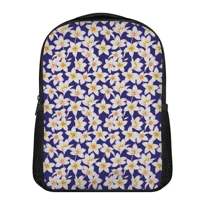 Watercolor Frangipani Flower Print Casual Backpack