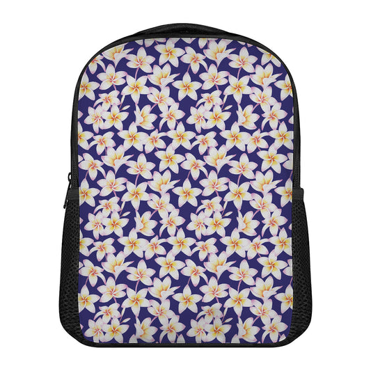 Watercolor Frangipani Flower Print Casual Backpack