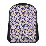 Watercolor Frangipani Flower Print Casual Backpack