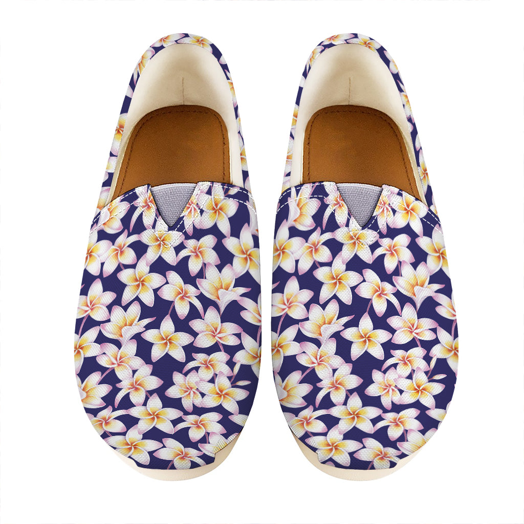 Watercolor Frangipani Flower Print Casual Shoes