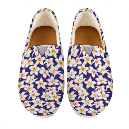 Watercolor Frangipani Flower Print Casual Shoes