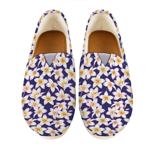 Watercolor Frangipani Flower Print Casual Shoes