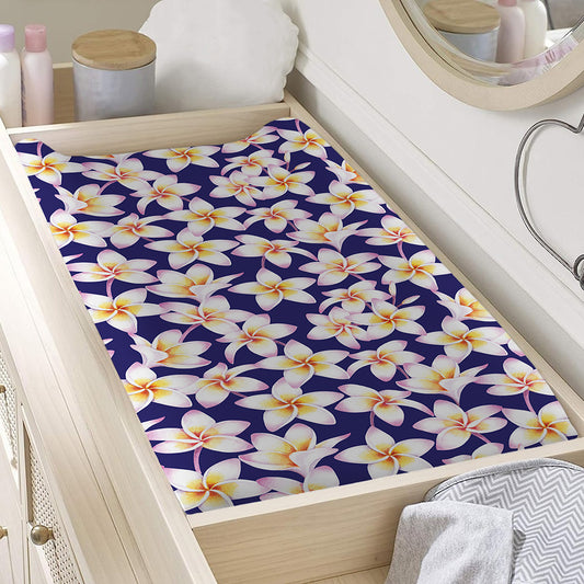 Watercolor Frangipani Flower Print Changing Pad Cover