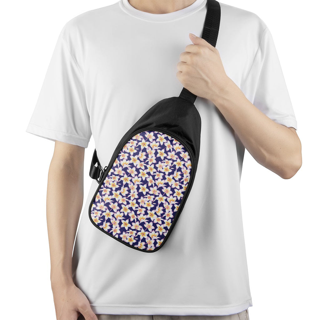 Watercolor Frangipani Flower Print Chest Bag