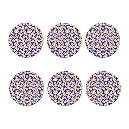 Watercolor Frangipani Flower Print Coaster Set