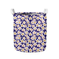 Watercolor Frangipani Flower Print Collapsible Laundry Basket