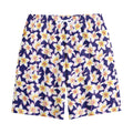 Watercolor Frangipani Flower Print Cotton Shorts