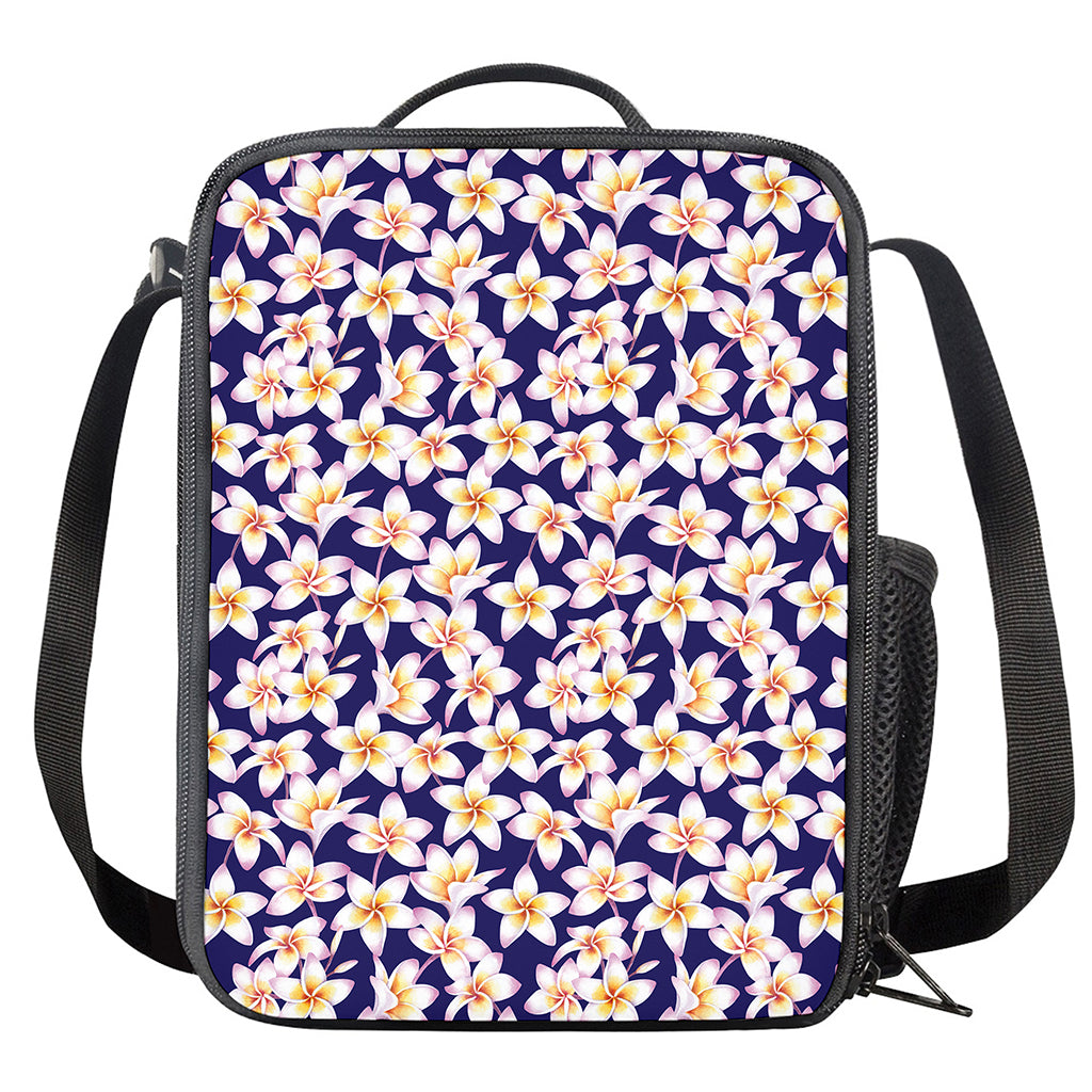 Watercolor Frangipani Flower Print Crossbody Lunch Bag