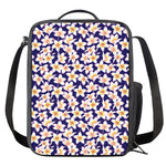 Watercolor Frangipani Flower Print Crossbody Lunch Bag