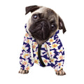 Watercolor Frangipani Flower Print Dog Zip Up Hoodie
