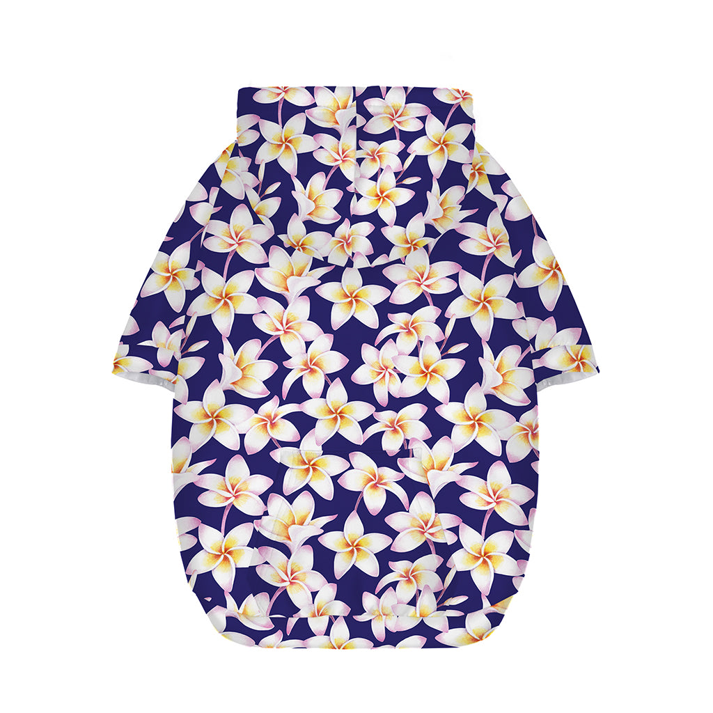 Watercolor Frangipani Flower Print Dog Zip Up Hoodie