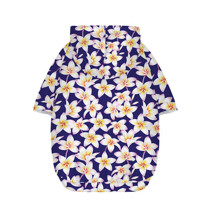 Watercolor Frangipani Flower Print Dog Zip Up Hoodie