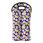 Watercolor Frangipani Flower Print Double Neoprene Wine Tote