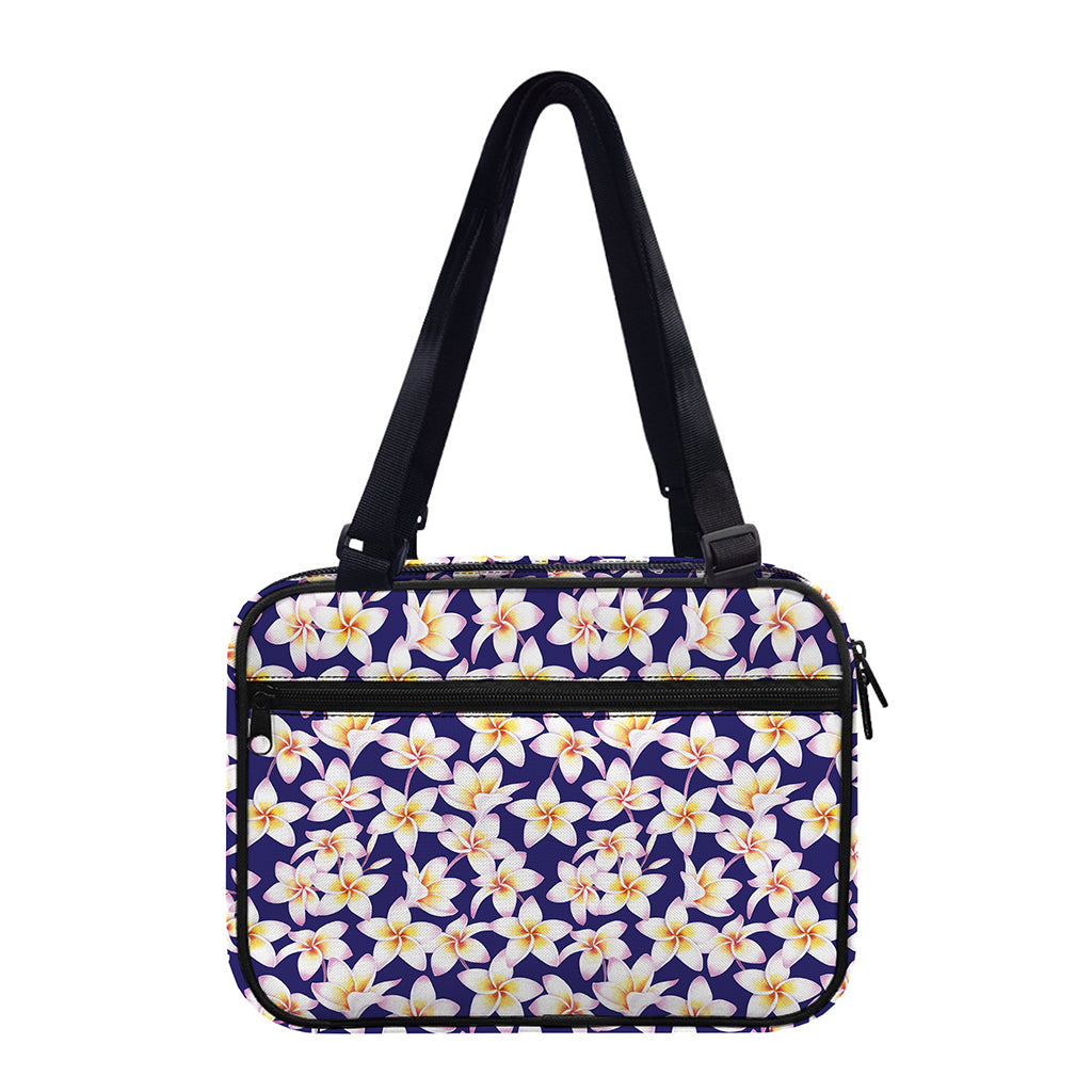 Watercolor Frangipani Flower Print Double Strap Bible Bag