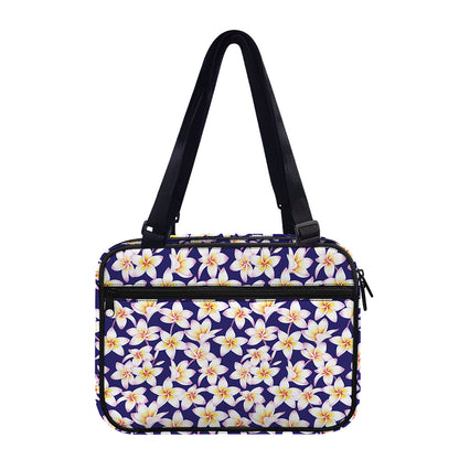 Watercolor Frangipani Flower Print Double Strap Bible Bag