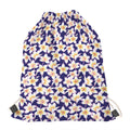 Watercolor Frangipani Flower Print Drawstring Bag