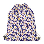 Watercolor Frangipani Flower Print Drawstring Bag
